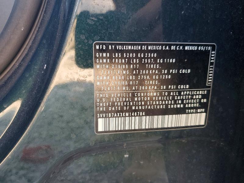 Aukcja sprzedaży 2019 Volkswagen Tiguan, vin: 3VV1B7AX3KM146784, numer aukcji: 51062706