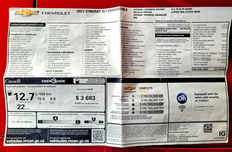 Продаж на аукціоні авто 2023 Chevrolet Corvette, vin: 1G1YB3D43P5121641, номер лоту: 50851056