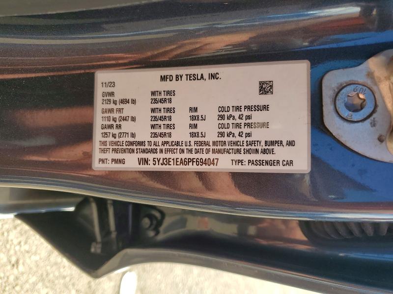 Продаж на аукціоні авто 2023 Tesla Model 3, vin: 5YJ3E1EA6PF694047, номер лоту: 48891906