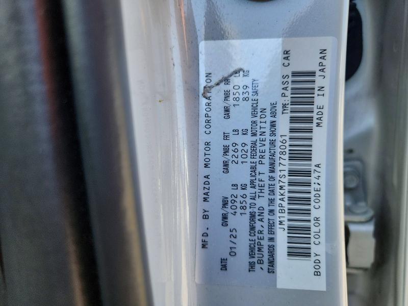 48005556 :رقم المزاد ، JM1BPAKM7S1778061 vin ، 2025 Mazda 3 مزاد بيع