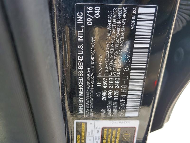 Продажа на аукционе авто 2017 Mercedes-benz C, vin: 55SWF4JB8HU186897, номер лота: 48418366