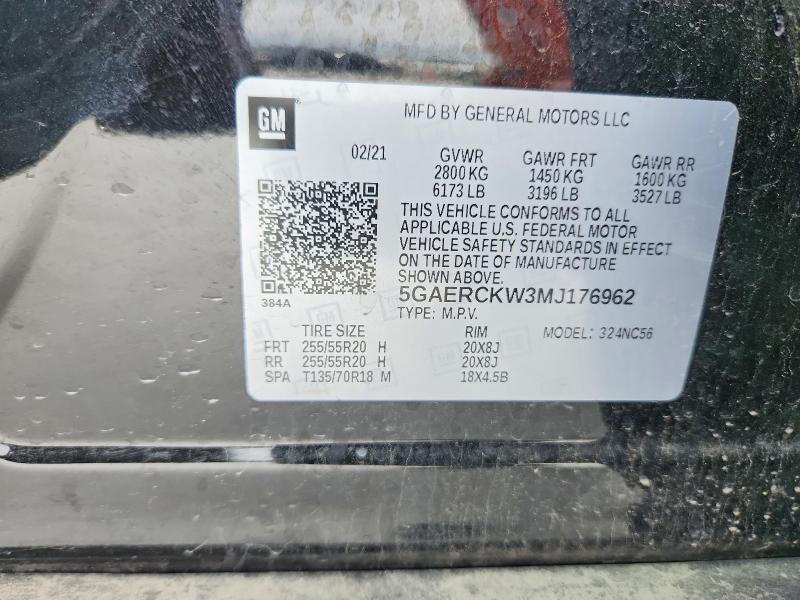 Продажа на аукционе авто 2021 Buick Enclave, vin: 5GAERCKW3MJ176962, номер лота: 50002966