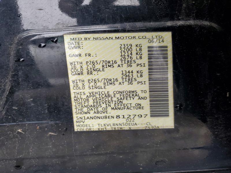 51334946 :رقم المزاد ، 5N1AN0NU8EN812797 vin ، 2014 Nissan Xterra مزاد بيع