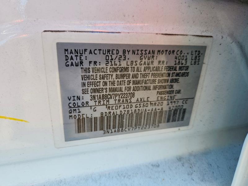 2023 Nissan Sentra მანქანა იყიდება აუქციონზე, vin: 3N1AB8CV7PY223708, აუქციონის ნომერი: 50313436