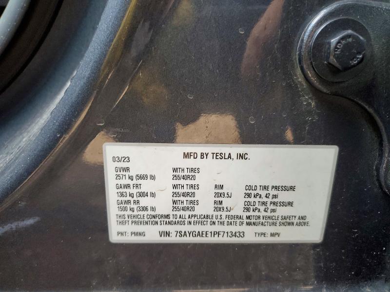 Продаж на аукціоні авто 2023 Tesla Model Y, vin: 7SAYGAEE1PF713433, номер лоту: 48782806