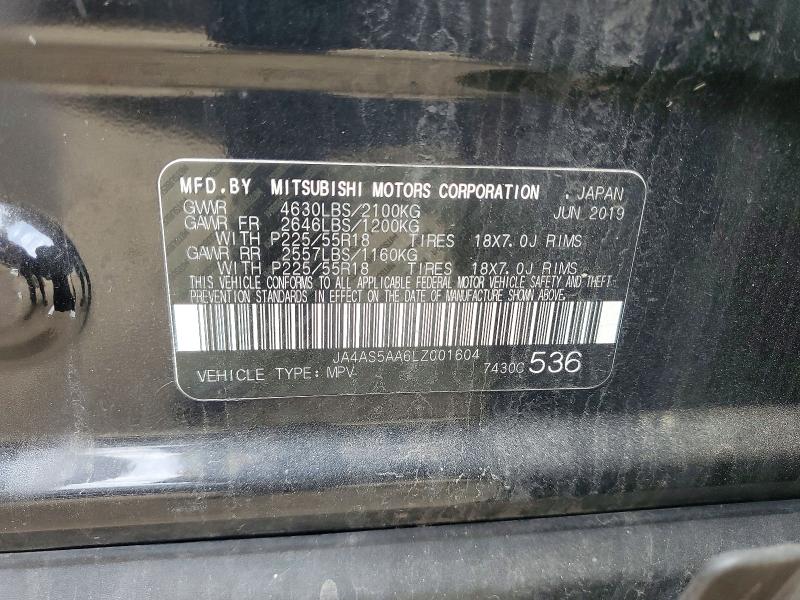 Aukcja sprzedaży 2020 Mitsubishi Eclipse Cross, vin: JA4AS5AA6LZ001604, numer aukcji: 51154726