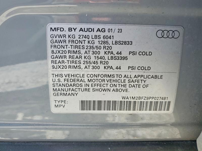Продаж на аукціоні авто 2023 Audi Q4 E-tron, vin: WA1M2BFZ9PP027481, номер лоту: 50394536
