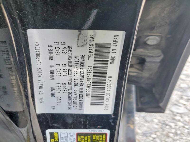 51572766 :رقم المزاد ، JM1BPAKL3M1321841 vin ، 2021 Mazda 3 مزاد بيع