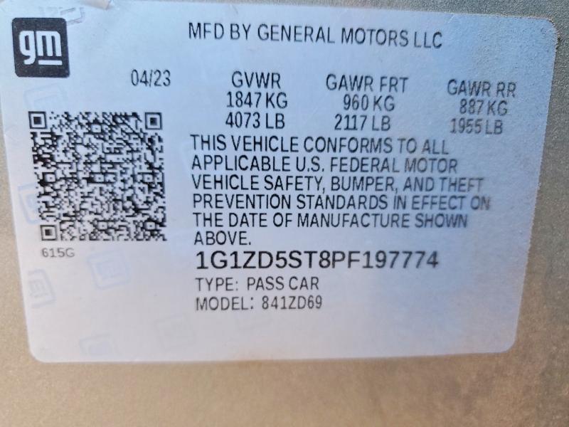 Продажа на аукционе авто 2023 Chevrolet Malibu, vin: 1G1ZD5ST8PF197774, номер лота: 48807626