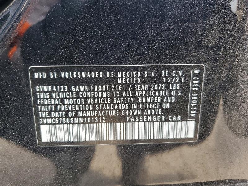 Продаж на аукціоні авто 2021 Volkswagen Jetta, vin: 3VWC57BU8MM101312, номер лоту: 49975796