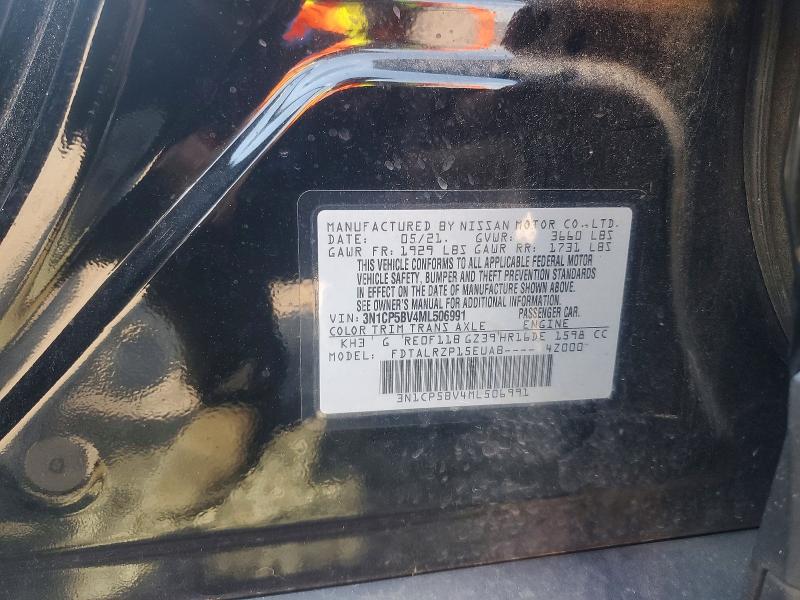 2021 Nissan Kicks მანქანა იყიდება აუქციონზე, vin: 3N1CP5BV4ML506991, აუქციონის ნომერი: 49075076