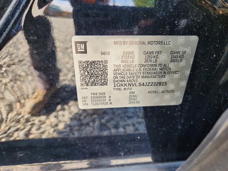 Aukcja sprzedaży 2018 Gmc Acadia, vin: 1GKKNVLS4JZ232915, numer aukcji: 50531136