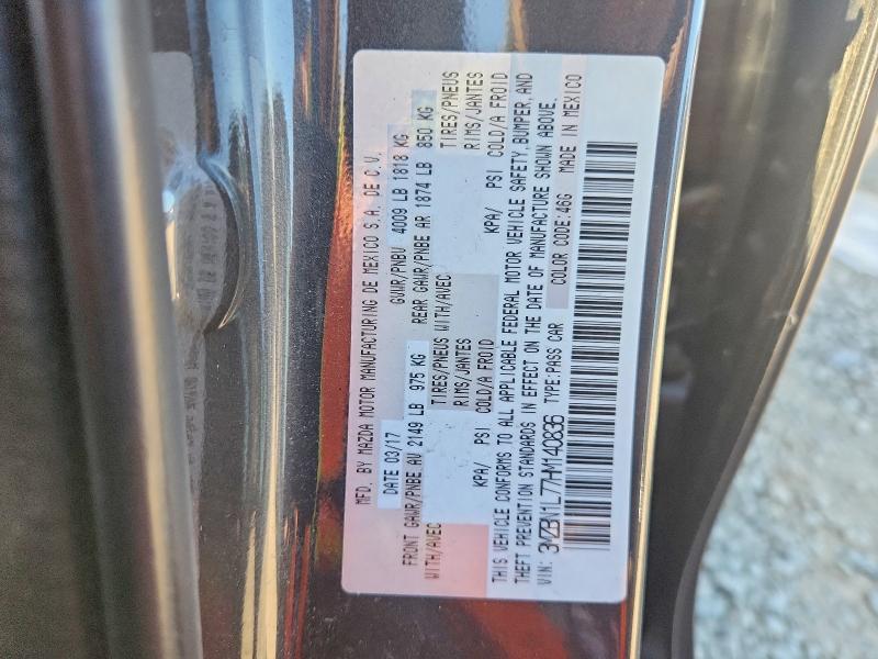 48856066 :رقم المزاد ، 3MZBN1L77HM140836 vin ، 2017 Mazda 3 مزاد بيع