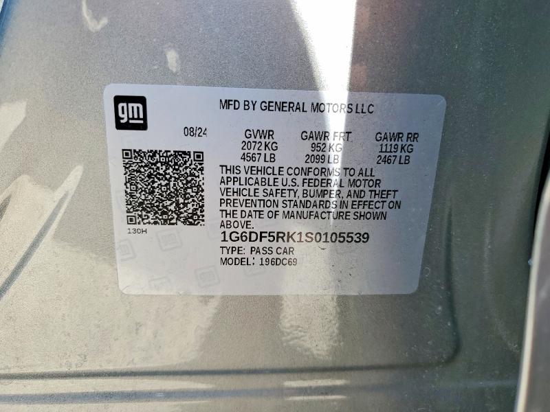 49444046 :رقم المزاد ، 1G6DF5RK1S0105539 vin ، 2025 Cadillac Ct4 مزاد بيع