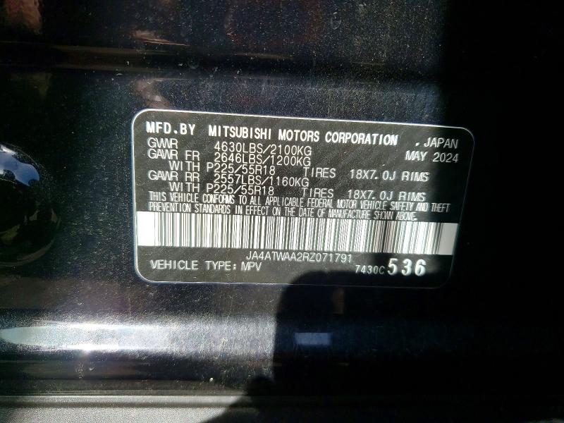 Aukcja sprzedaży 2024 Mitsubishi Eclipse Cross, vin: JA4ATWAA2RZ071791, numer aukcji: 51823846