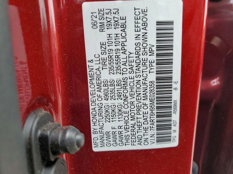 Aukcja sprzedaży 2021 Honda Cr-v, vin: 7FART6H95ME028358, numer aukcji: 47698886