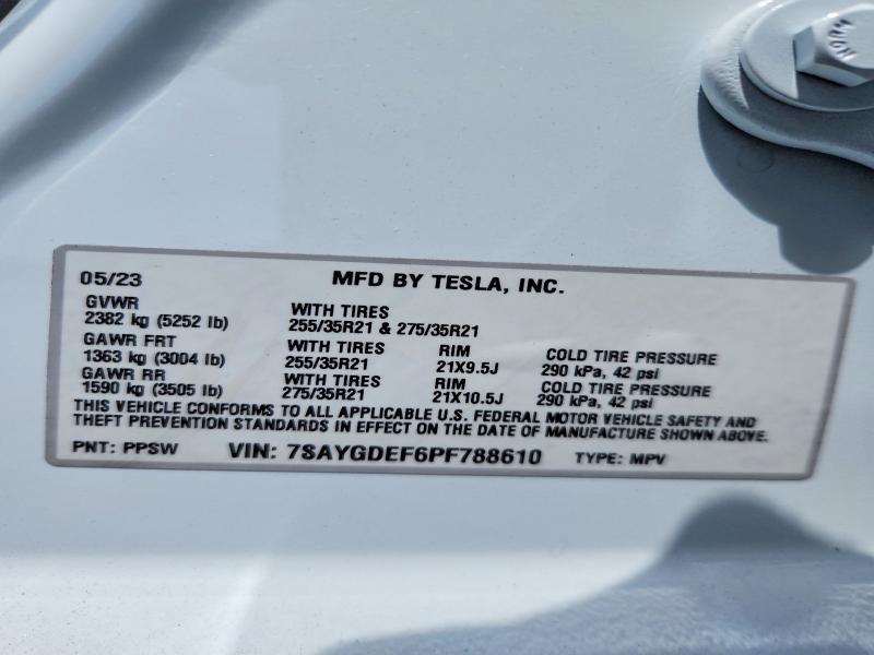 Aukcja sprzedaży 2023 Tesla Model Y, vin: 7SAYGDEF6PF788610, numer aukcji: 51855936