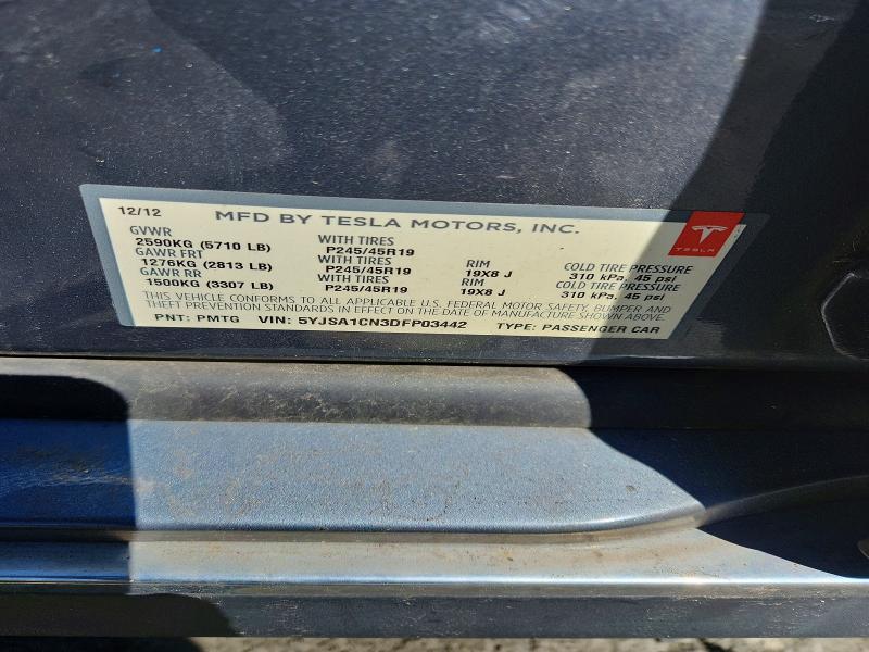 48944606 :رقم المزاد ، 5YJSA1CN3DFP03442 vin ، 2013 Tesla Model S مزاد بيع