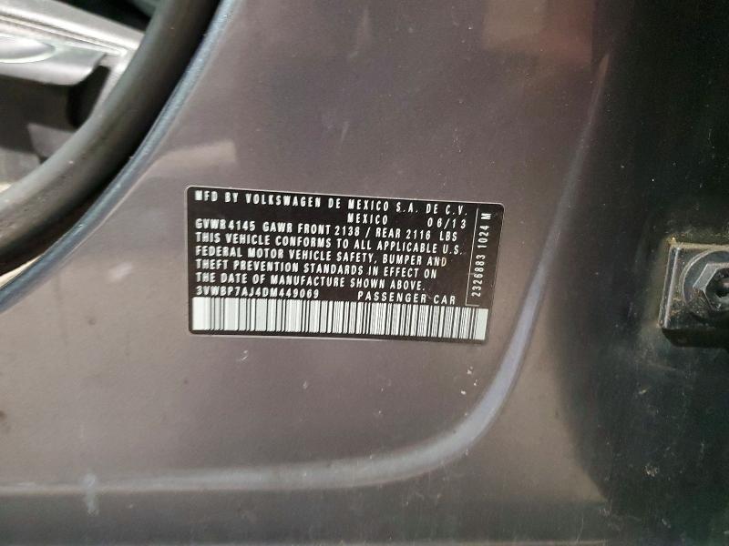 Aukcja sprzedaży 2012 Volkswagen Jetta, vin: 3VWBP7AJ4DM449069, numer aukcji: 51117786