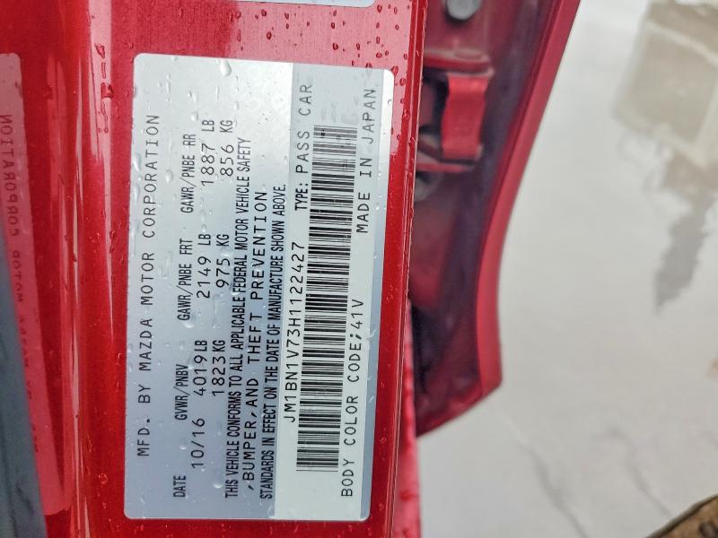 2017 Mazda 3 მანქანა იყიდება აუქციონზე, vin: JM1BN1V73H1122427, აუქციონის ნომერი: 48714936