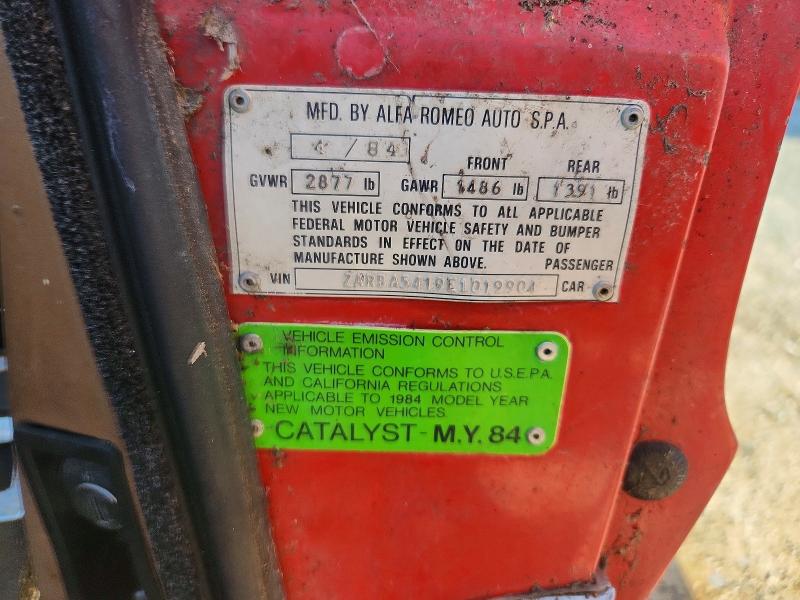 Aukcja sprzedaży 1984 Alfa Romeo Veloce, vin: ZARBA5419E1019904, numer aukcji: 50692986