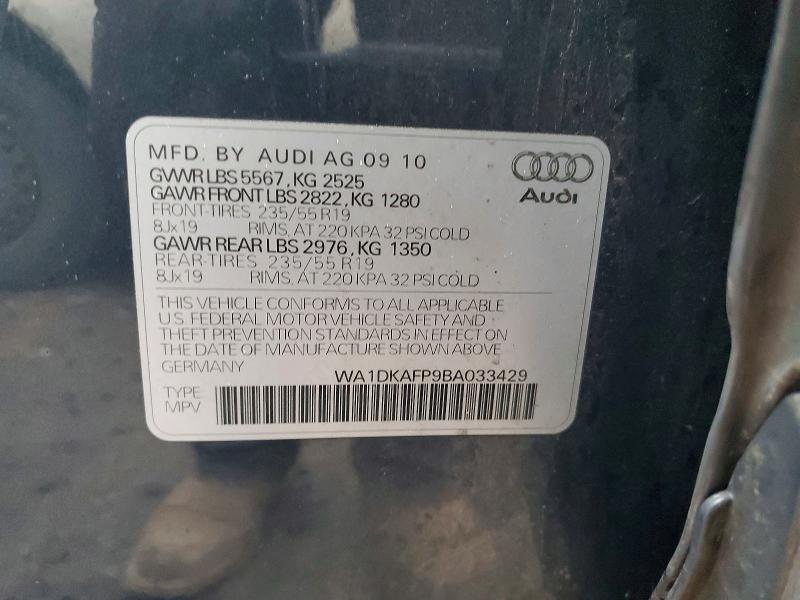 48478156 :رقم المزاد ، WA1DKAFP9BA033429 vin ، 2011 Audi Q5 مزاد بيع