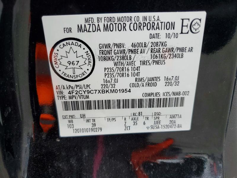 Aukcja sprzedaży 2011 Mazda Tribute, vin: 4F2CY9C7XBKM01954, numer aukcji: 51473646