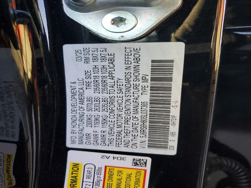 49118306 :رقم المزاد ، 5J6RS6H80SL037365 vin ، 2025 Honda Cr-v مزاد بيع