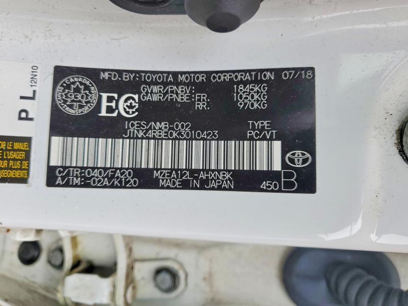 Продажа на аукционе авто 2019 Toyota Corolla Hatchback, vin: JTNK4RBE0K3010423, номер лота: 48049006