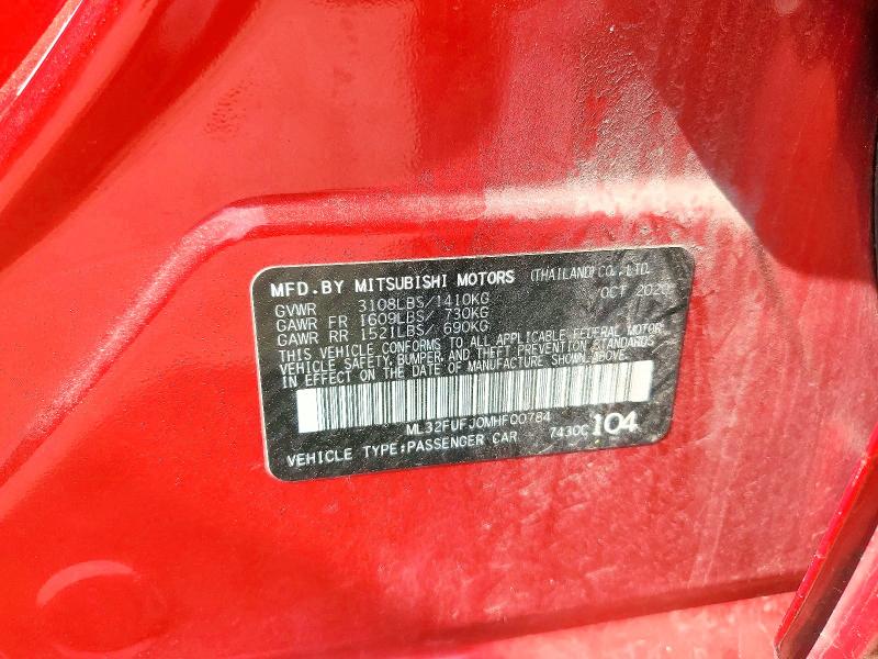 Продаж на аукціоні авто 2021 Mitsubishi Mirage, vin: ML32FUFJ0MHF00784, номер лоту: 50602026