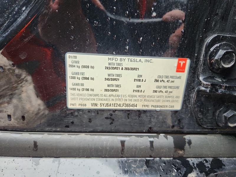 Продаж на аукціоні авто 2020 Tesla Model S, vin: 5YJSA1E24LF365454, номер лоту: 51582906