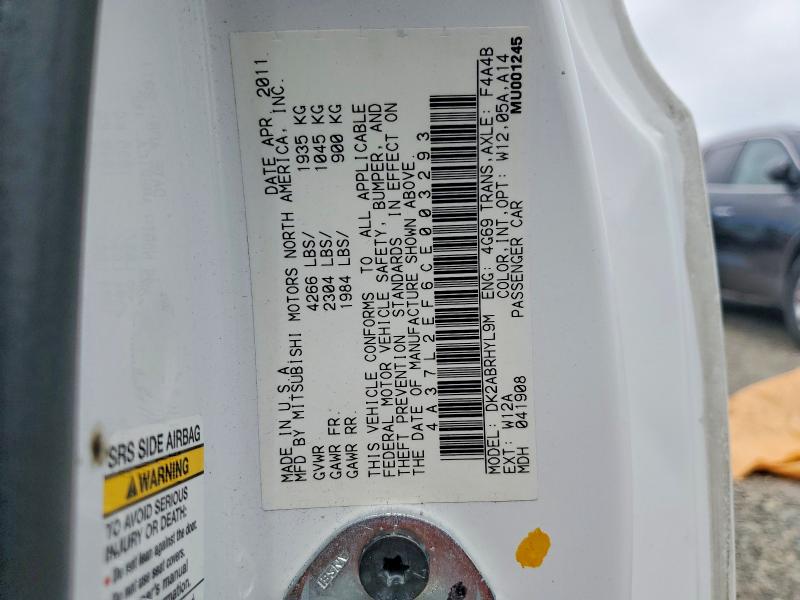 Продаж на аукціоні авто 2012 Mitsubishi Eclipse, vin: 4A37L2EF6CE003293, номер лоту: 49844486