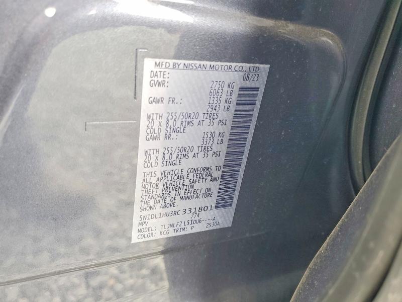 49490796 :رقم المزاد ، 5N1DL1HU3RC331801 vin ، 2024 Infiniti Qx60 مزاد بيع