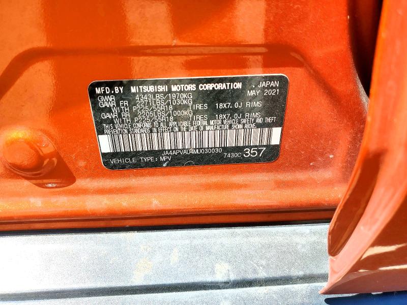 Aukcja sprzedaży 2021 Mitsubishi Outlander Sport, vin: JA4APVAU4MU030030, numer aukcji: 48274466