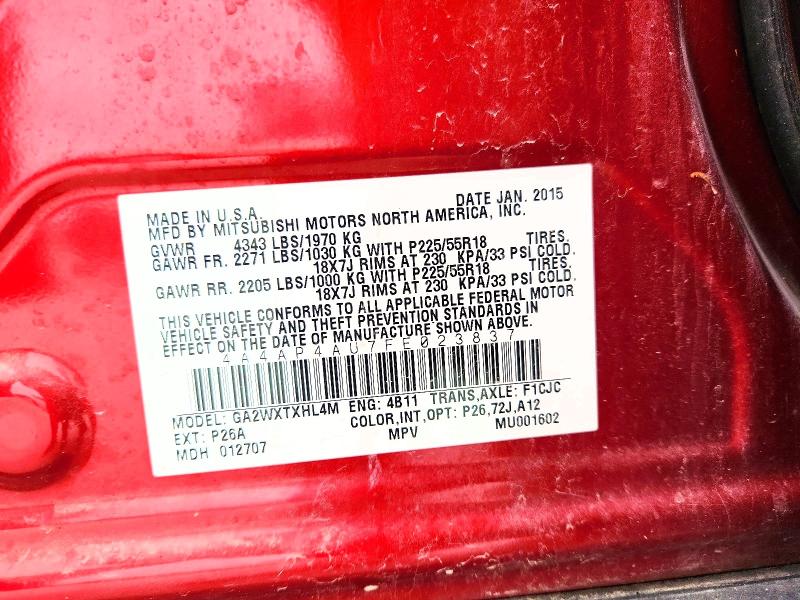 Aukcja sprzedaży 2015 Mitsubishi Outlander Sport, vin: 4A4AP4AU7FE023837, numer aukcji: 51980456