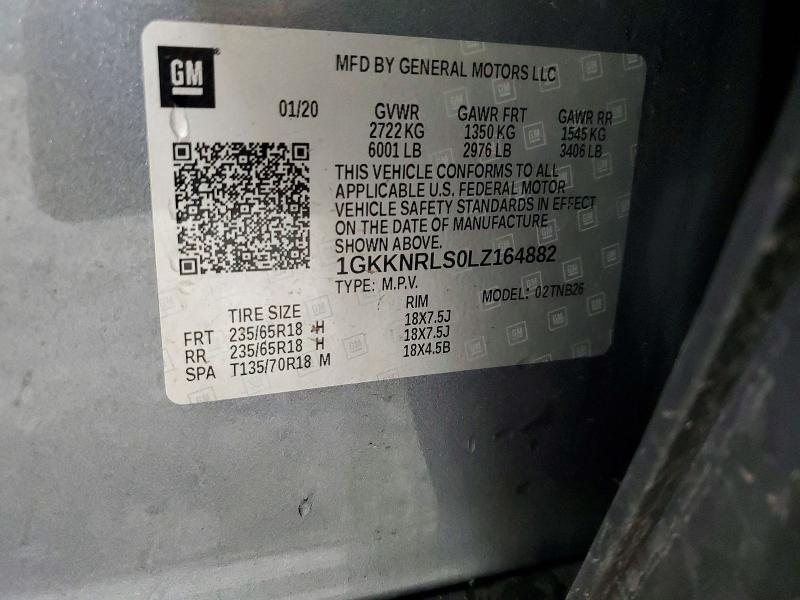 Aukcja sprzedaży 2020 Gmc Acadia, vin: 1GKKNRLS0LZ164882, numer aukcji: 49584456