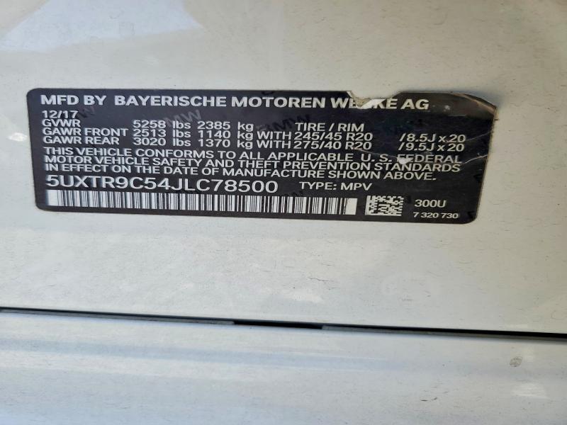 Продажа на аукционе авто 2018 Bmw X3, vin: 5UXTR9C54JLC78500, номер лота: 50997346