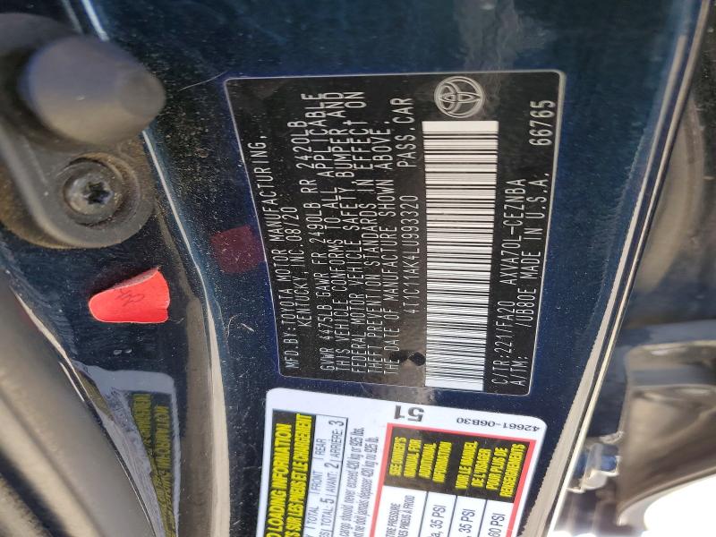 Продаж на аукціоні авто 2020 Toyota Camry, vin: 4T1C11AK4LU993320, номер лоту: 49845476
