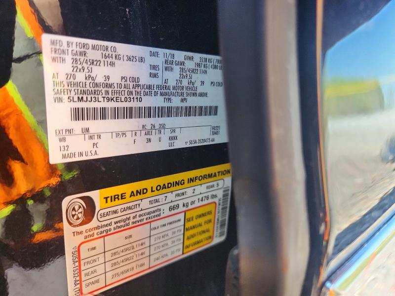 2019 Lincoln Navigator მანქანა იყიდება აუქციონზე, vin: 5LMJJ3LT9KEL03110, აუქციონის ნომერი: 49766136
