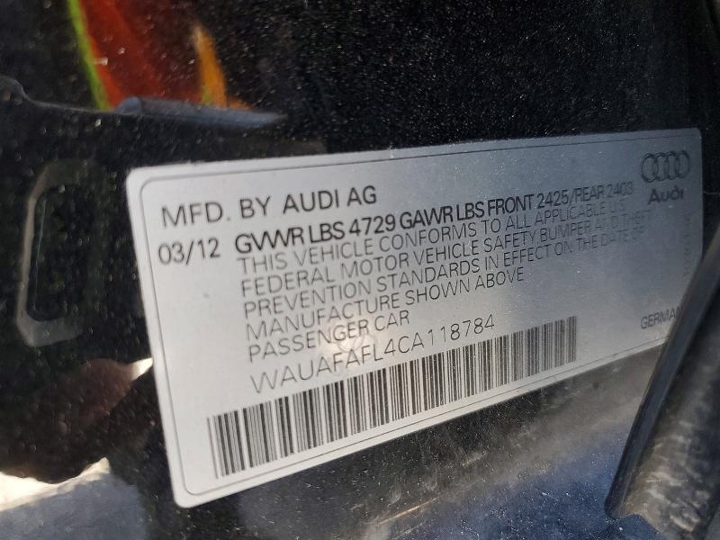 Aukcja sprzedaży 2012 Audi A4, vin: WAUAFAFL4CA118784, numer aukcji: 50514136