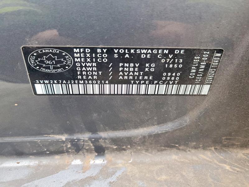 Aukcja sprzedaży 2014 Volkswagen Jetta, vin: 3VW2K7AJ2EM360214, numer aukcji: 50820556
