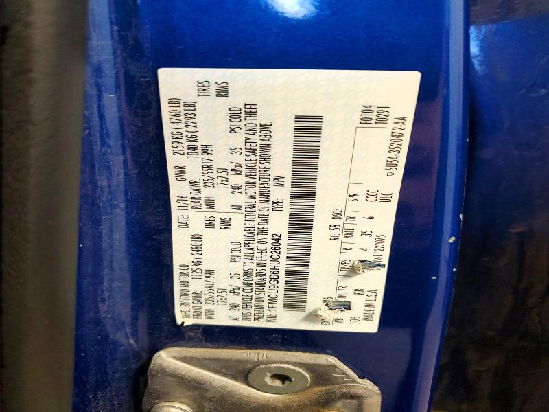 51343416 :رقم المزاد ، 1FMCU9GD6HUC26042 vin ، 2017 Ford Escape مزاد بيع