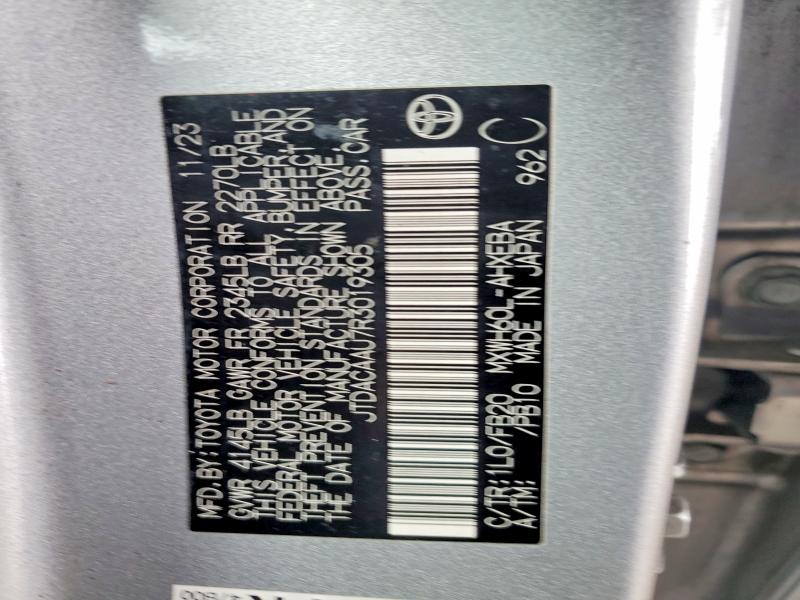 2024 Toyota Prius მანქანა იყიდება აუქციონზე, vin: JTDACAAU7R3019305, აუქციონის ნომერი: 51489796