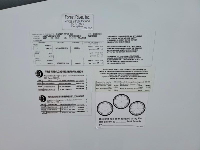 Продажа на аукционе авто 2022 Forest River Flagstaff 17e, vin: 4X4TFLB21NZ181599, номер лота: 49917406