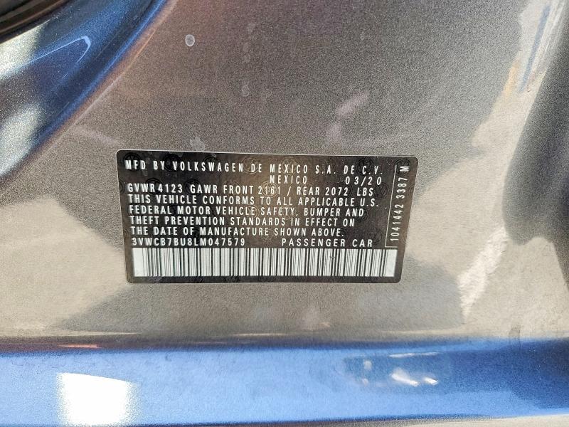 Aukcja sprzedaży 2020 Volkswagen Jetta, vin: 3VWCB7BU8LM047579, numer aukcji: 50367276