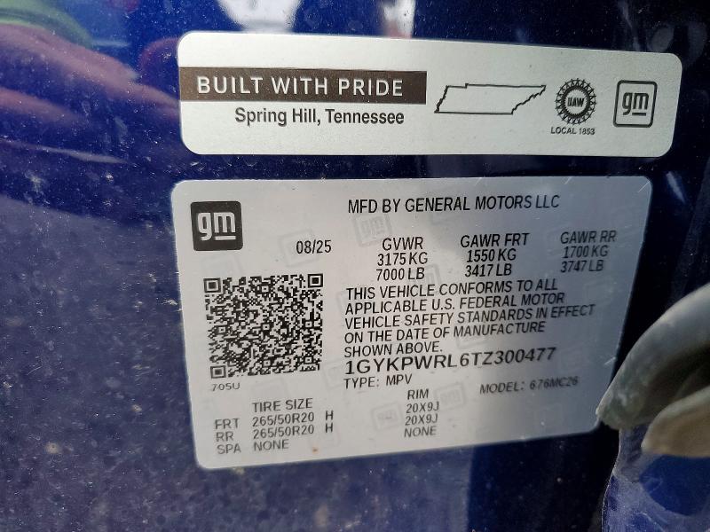 Продаж на аукціоні авто 2026 Cadillac Lyriq, vin: 1GYKPWRL6TZ300477, номер лоту: 50412476