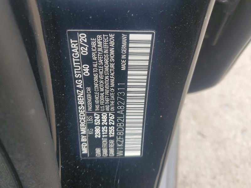 Aukcja sprzedaży 2020 Mercedes-benz E, vin: W1KZF8DB2LA827311, numer aukcji: 51523266