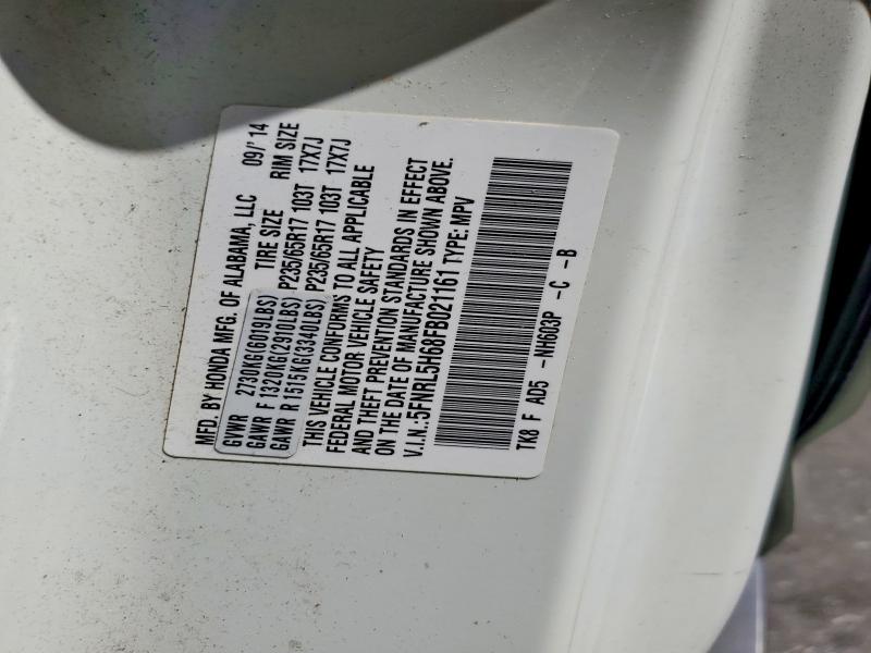 Aukcja sprzedaży 2015 Honda Odyssey, vin: 5FNRL5H68FB021161, numer aukcji: 48390316