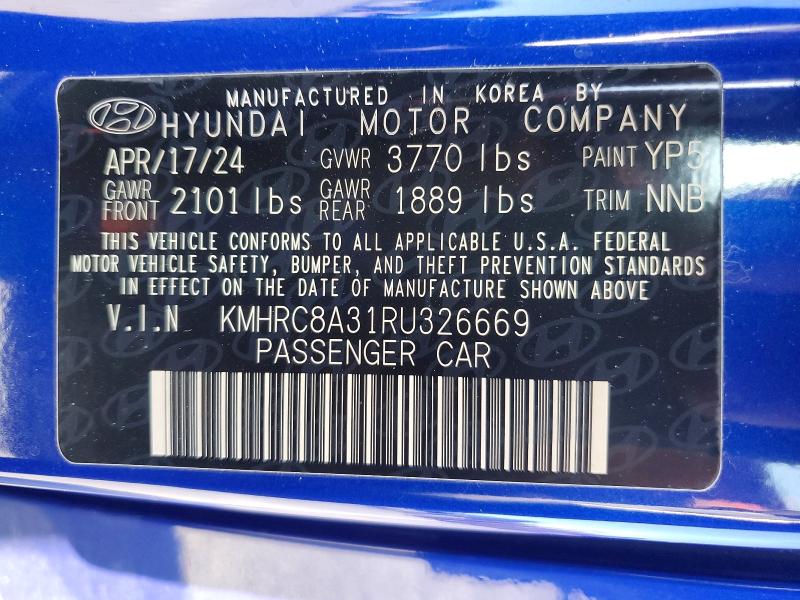 Продаж на аукціоні авто 2024 Hyundai Venue, vin: KMHRC8A31RU326669, номер лоту: 51879276