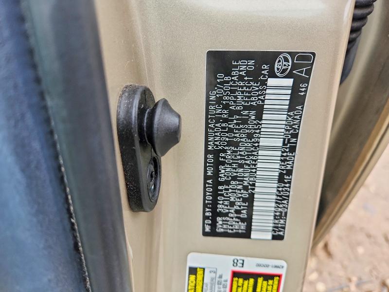 2010 Toyota Corolla მანქანა იყიდება აუქციონზე, vin: 2T1BU4EE6AC499452, აუქციონის ნომერი: 48249776